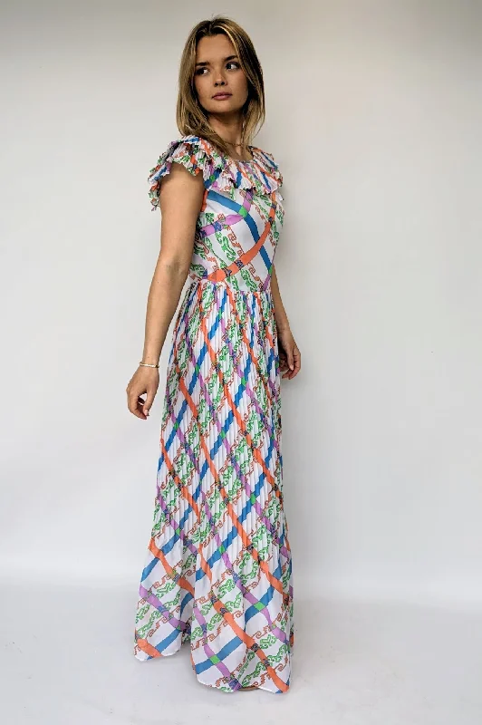 1970s Floaty Maxi Dress by Robert Dorland Trendy V-Neck Maxi Dress