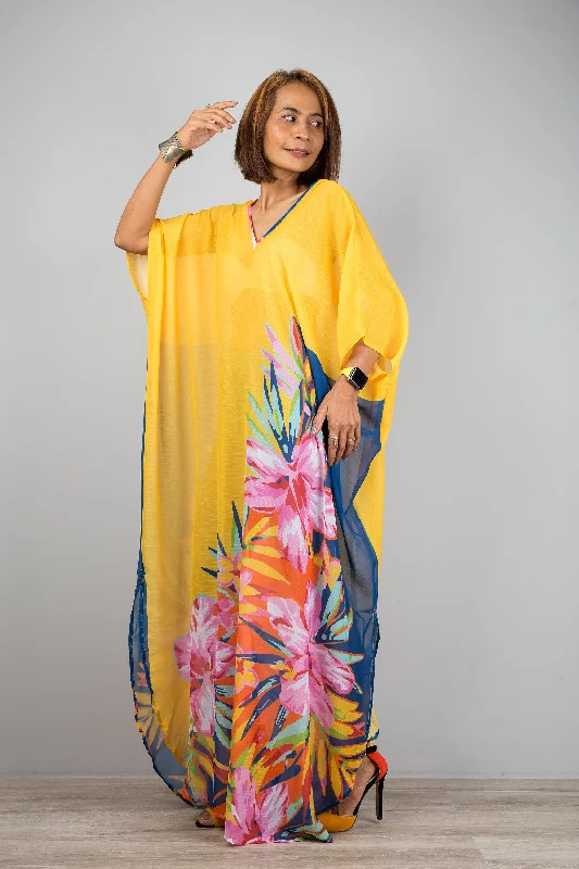 Chiffon kaftan maxi dress Elegant Boho Maxi Dress