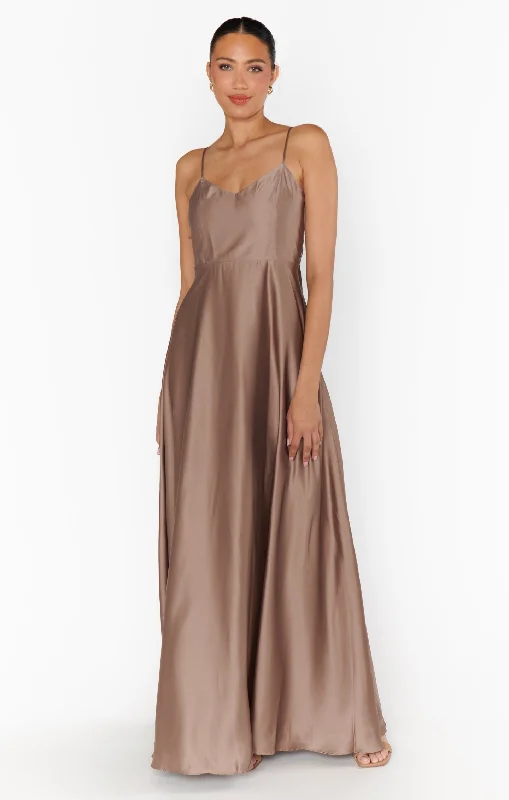 Faith Maxi Dress ~ Dune Luxe Satin Comfortable Casual Maxi Dress