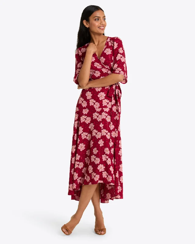 Fiona Wrap Midi Dress in Lurex Crepe Trendy Midi Dress with Belt