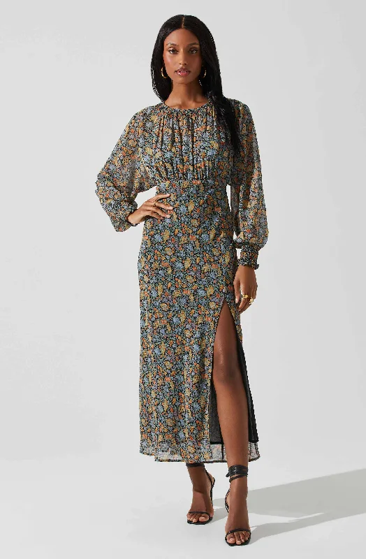 Jenna Dolman Sleeve Floral Maxi Dress Elegant Lace Maxi Dress