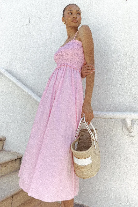 Nigella Maxi Dress - Pink Elegant Sleeveless Maxi Dress