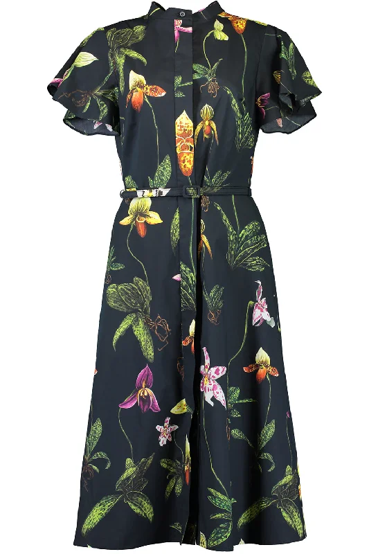 Short Sleeve Orchid Midi Dress Fashionable Casual Midi Dress