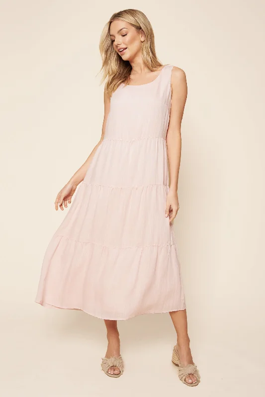 Paloma Tiered Midi Dress Fashionable A-Line Midi Dress