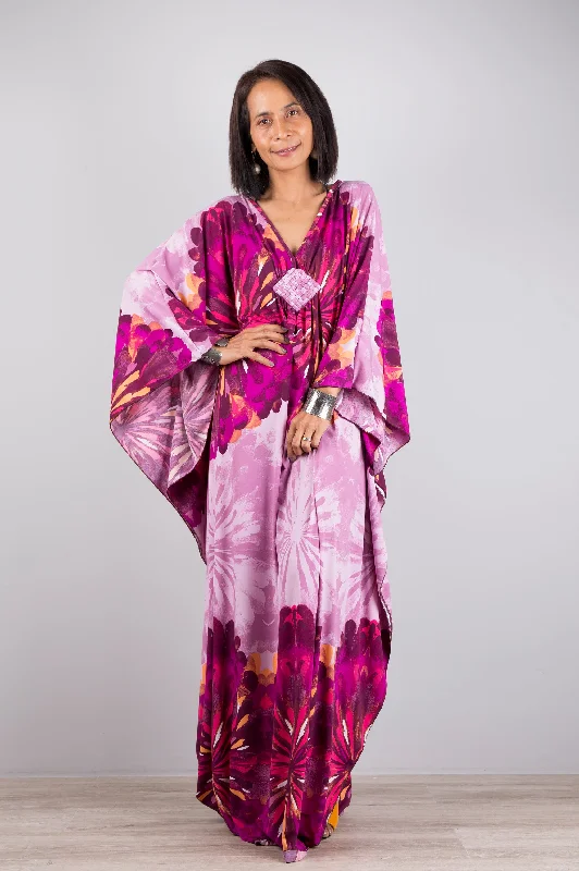 Pink Kaftan Maxi Dress Stylish One-Shoulder Maxi Dress