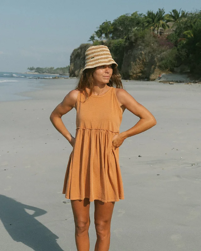 Seaside Tank Mini Dress - Toffee Fashionable A-Line Mini Dress