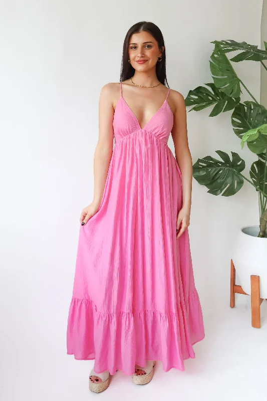 Shine Bright Maxi Dress in Pink Chic Sleeveless Maxi Dress