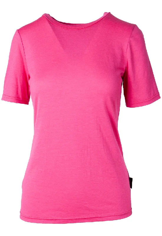 140 Women's Merino Short Sleeve T-Shirt Day By Day - Pink Machine Wash Dry Clean Hand Wash