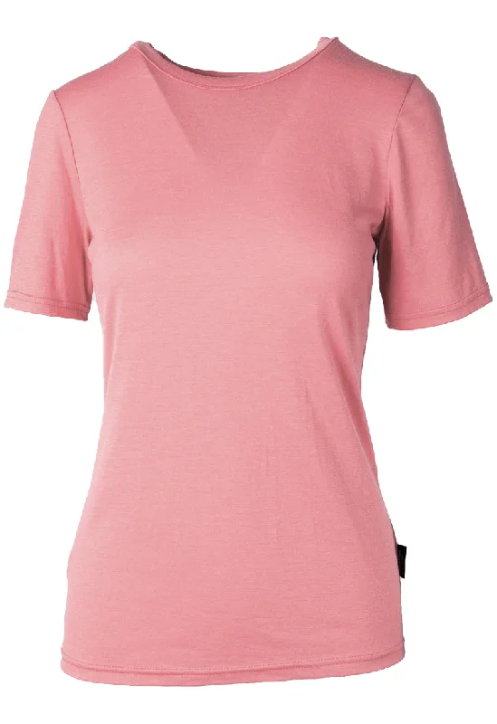 185 Women's Merino Short Sleeve T-Shirt Day By Day - Dusty Rose Lace Blend Ribbed Blend Corduroy Blend