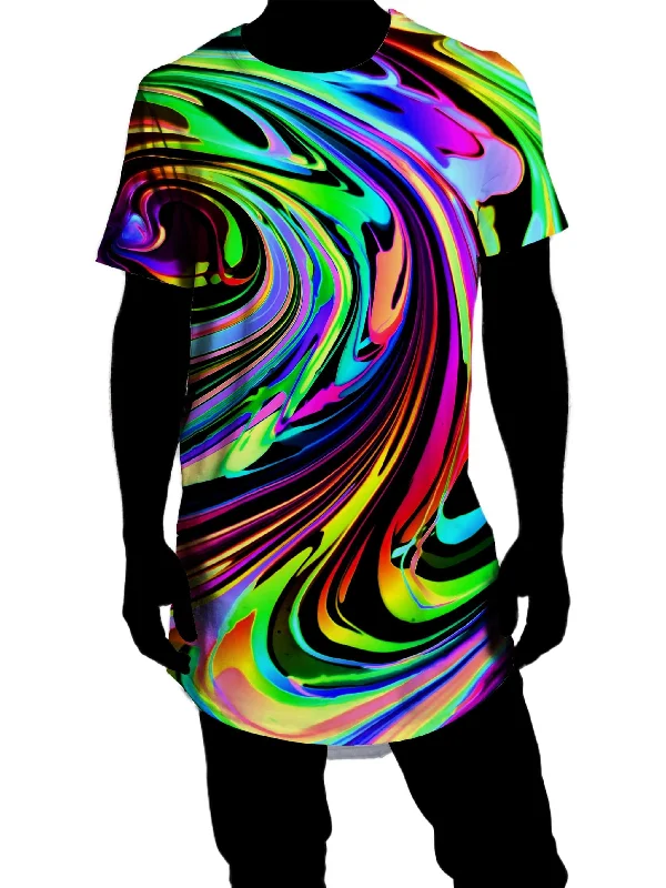 Cosmic Swirl Drop Cut T-Shirt Graphic Embroidered Appliqued