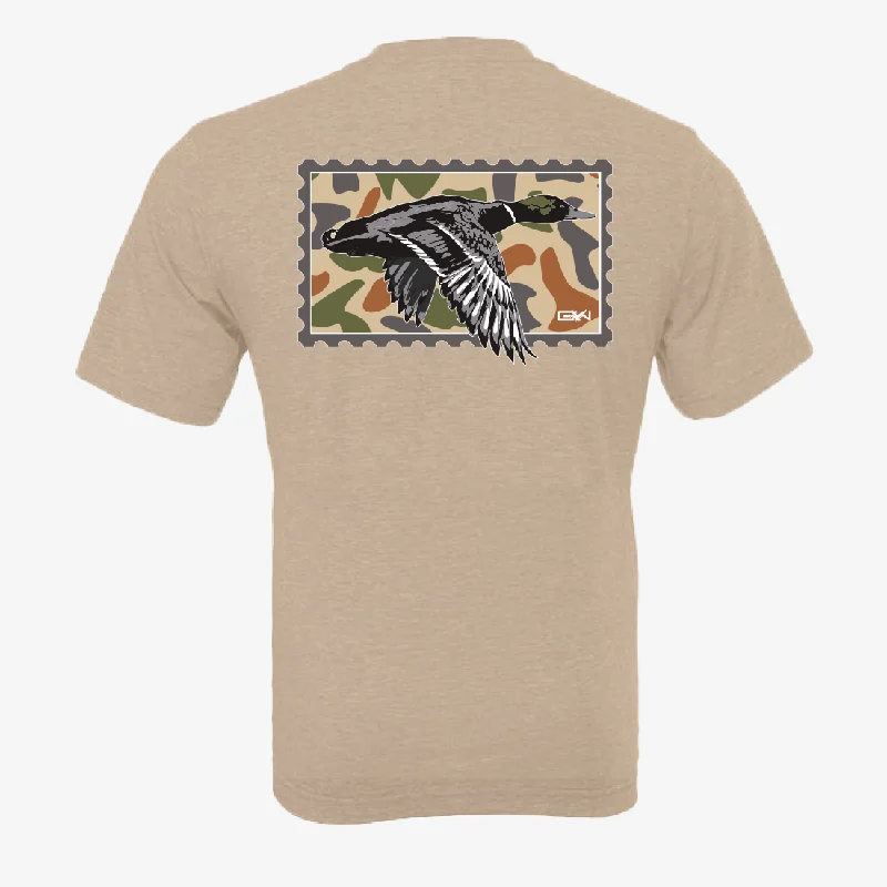 Duck Stamp Graphic Tee | Heather Tan Spandex Blend Rayon Blend Denim Blend