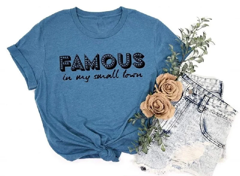 Famous in a Small Town Tee Beaded Sequined Faux Fur