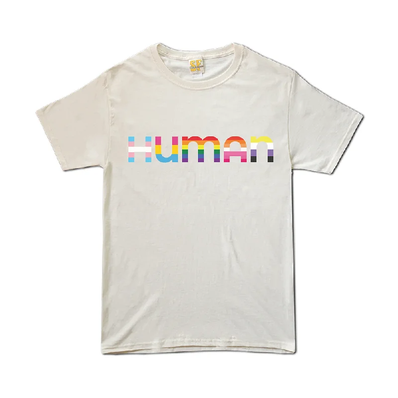 LGBTQ HUMAN UNISEX TEE Print Jacquard Patchwork