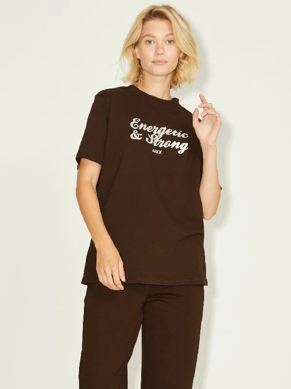 JJXX BEA Tee -BROWN Silk Blend Satin Velvet