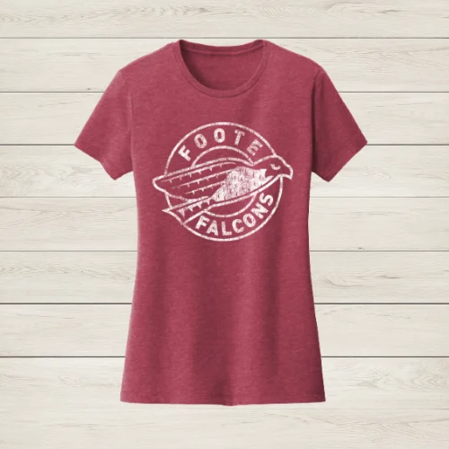 Ladies Falcons Round Logo T-Shirt Print Jacquard Patchwork