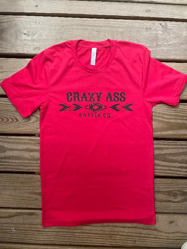 Red Aztec Crazy Ass Tee Casual Formal Business