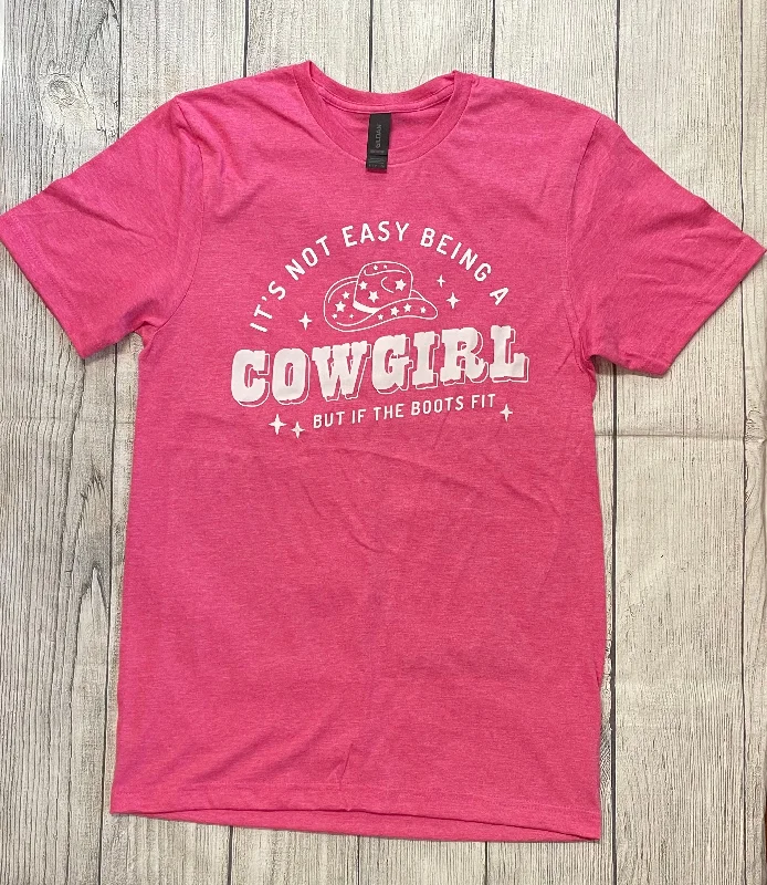 Not Easy Cowgirl Tee Chenille Blend Fleece Blend Nylon Blend