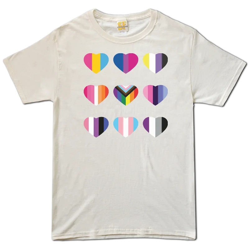 PRIDE HEARTS UNISEX TEE Polka Dot Checkered Tartan