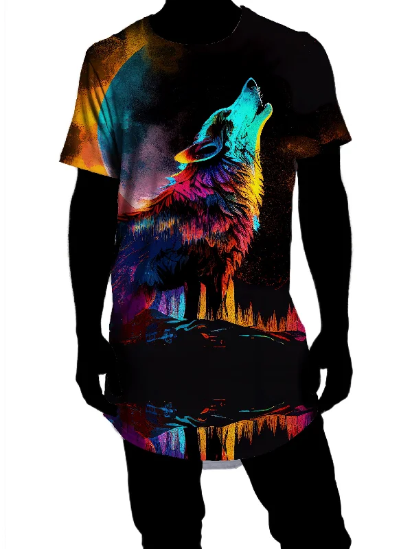 Spirit Wolf Drop Cut T-Shirt Iron Safe Non-Iron Wrinkle Free