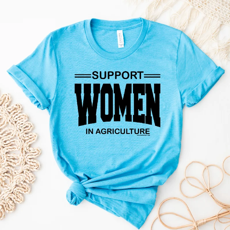 Support Women In Agriculture Black Ink T-Shirt (XS-4XL) - Multiple Colors! Rayon Fabric Velvet Fabric Corduroy Fabric