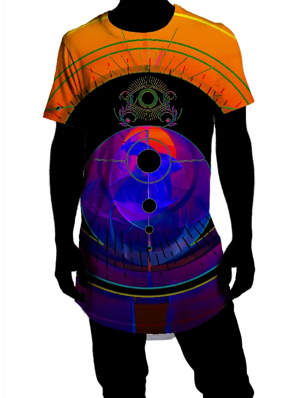 Third Eye Sunset  Drop Cut T-Shirt Print Jacquard Patchwork