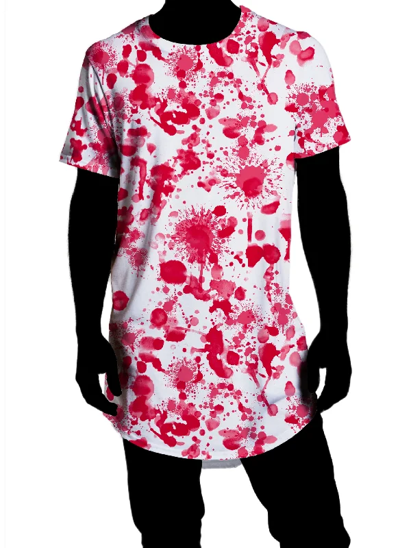 White Blood Print Drop Cut T-Shirt Anti-Pilling Machine Wash Handmade