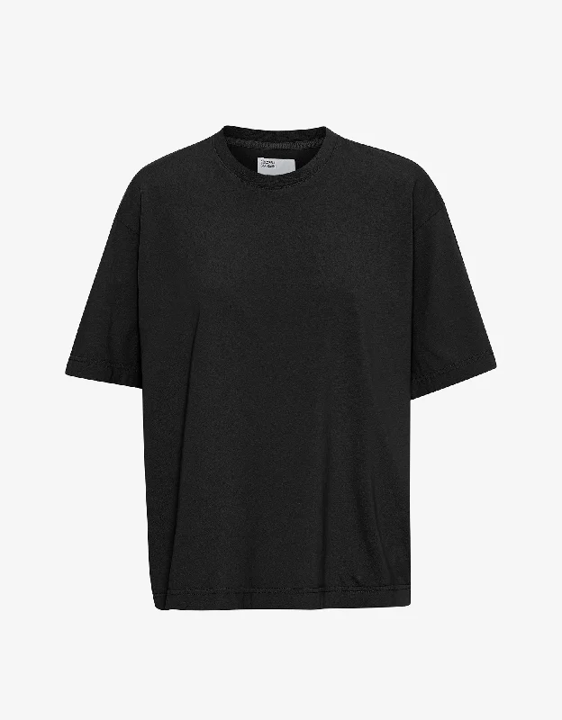 Oversized Organic T-Shirt - Deep Black Fitted T-Shirt Seamless Stretchy