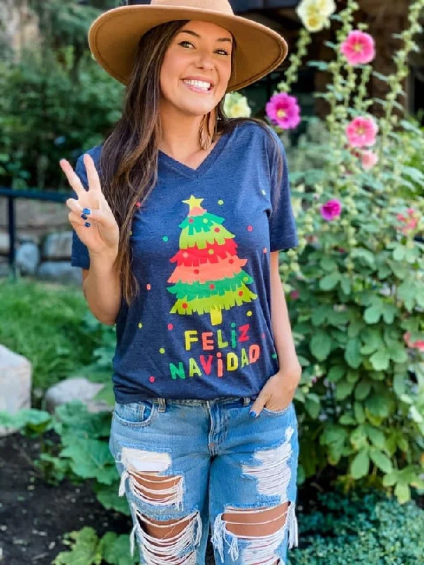 Feliz Navidad Tee Handmade Hand-knitted Hand-woven