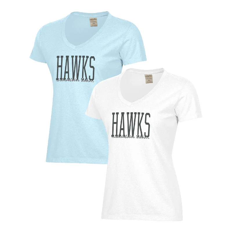 Women's SS V-Neck Tee - HAWKS Nylon Fabric Polyester Fabric Spandex Fabric