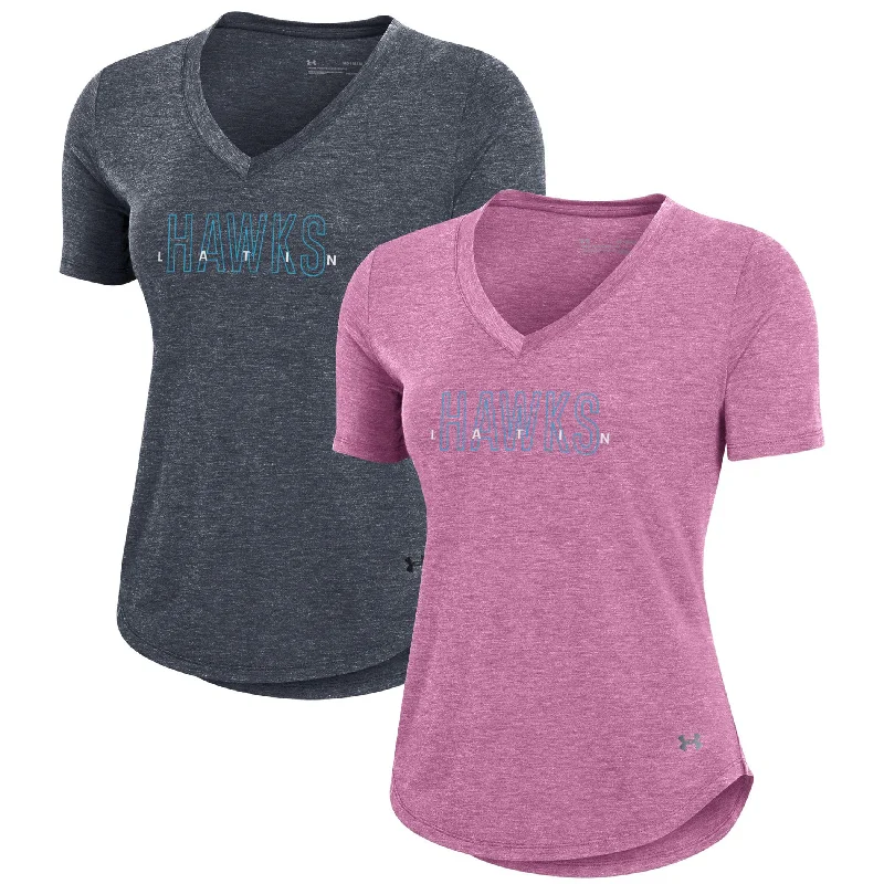 Women's UA V-Neck Tee Ribbed Striped Patterned