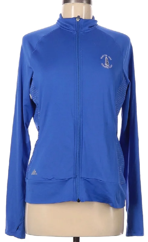 Adidas Blue Full-Zip Jacket w/ Logo Size M  MSP$65 Front Pockets Side Pockets Patch Pockets