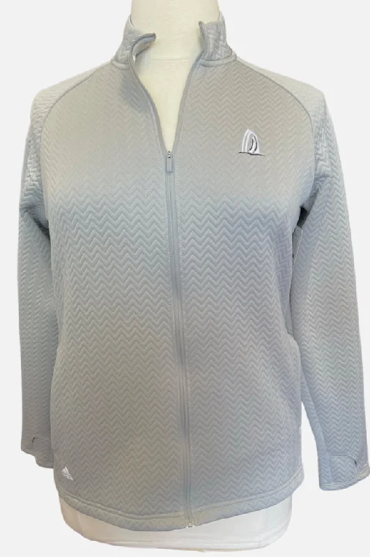 Adidas Gray Full-Zip Textured Golf Jacket w/ Logo Size XL MSP$70 Jersey Jacket Tulle Jacket Batik Jacket