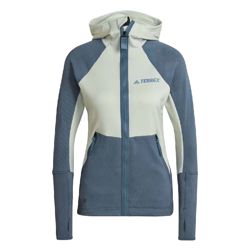 adidas - Women's Terrex Tech Flooce Hooded Hiking Jacket (HH9269) Satin Jacket Silk Jacket Chiffon Jacket