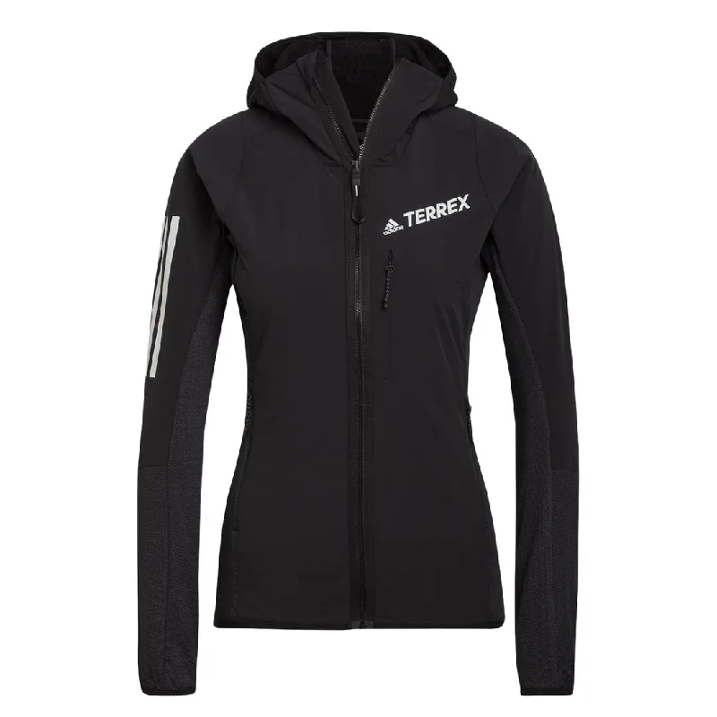 adidas - Women's Terrex Techrock Flooce Wind Hooded Jacket (HF0727) Chenille Jacket Brocade Jacket Lace Jacket