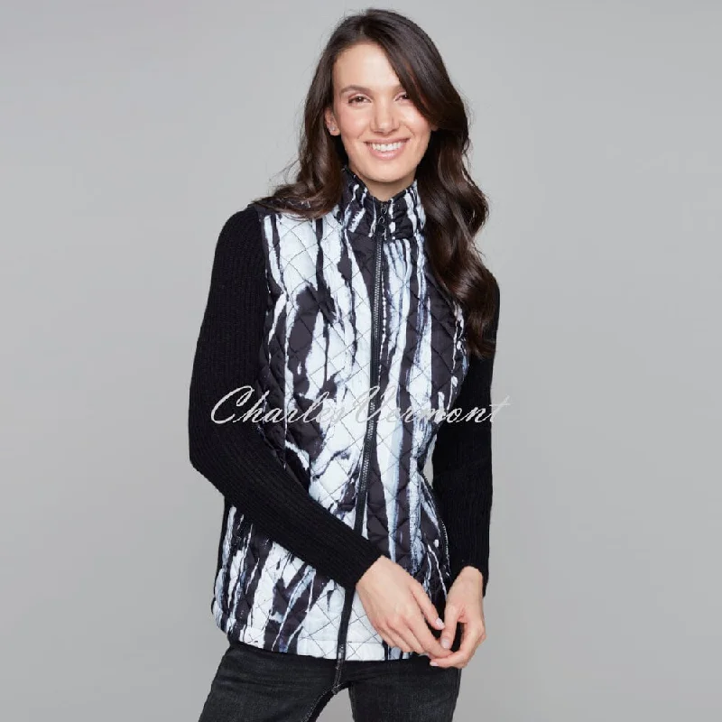 Claire Desjardins 'Breezy Black & White' Jacket - Style 91760 Tailored Jacket Straight Jacket A-Line Jacket