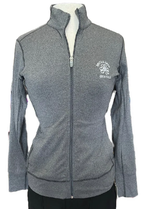 Cutter & Buck Gray Heather Full-Zip Jacket w/ Erin Hills Logo Size XS $89 Appliqued Jacket Beaded Jacket Sequined Jacket