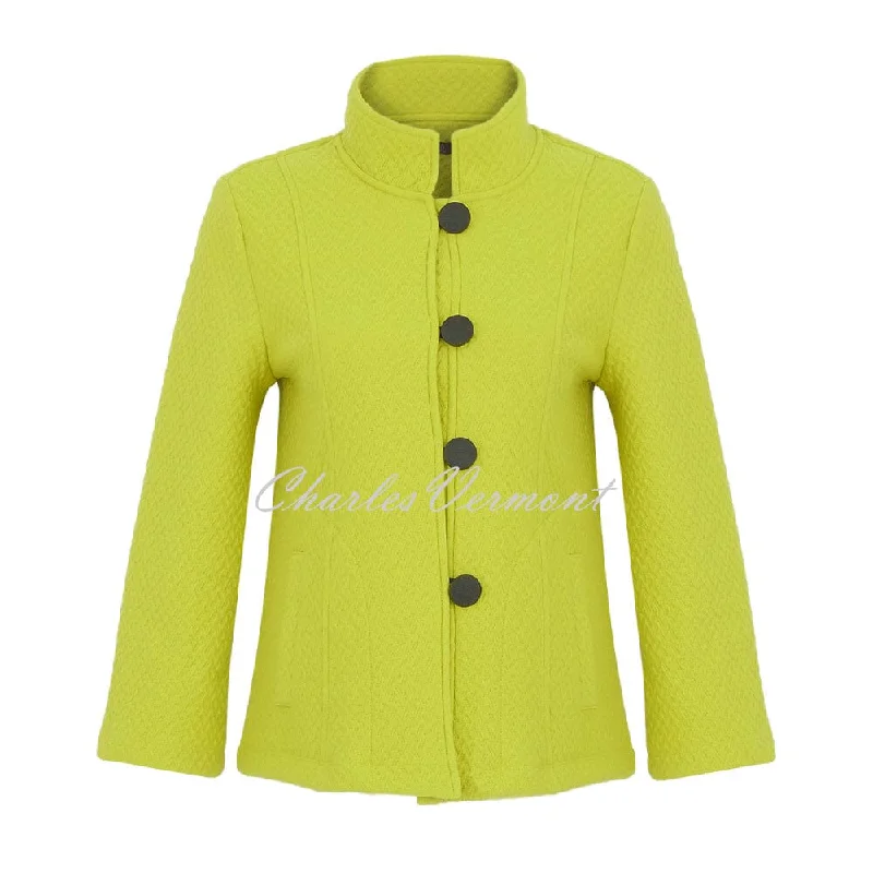 Dolcezza 'Colourful Sporty Chic' Patterned Button Jacket - Style 74214 (Citrus) Cotton Fabric Linen Fabric Terry Fabric