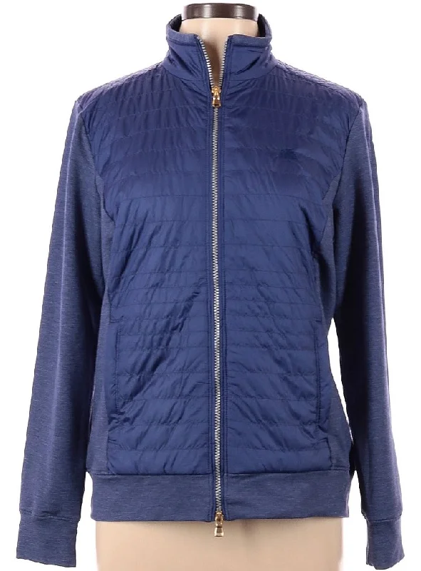 Fairway & Greene Women's Blue Augusta Full-Zip Jacket w/ Logo Size L MSP$198 Tiered Jacket Buttoned Jacket Zippered Jacket