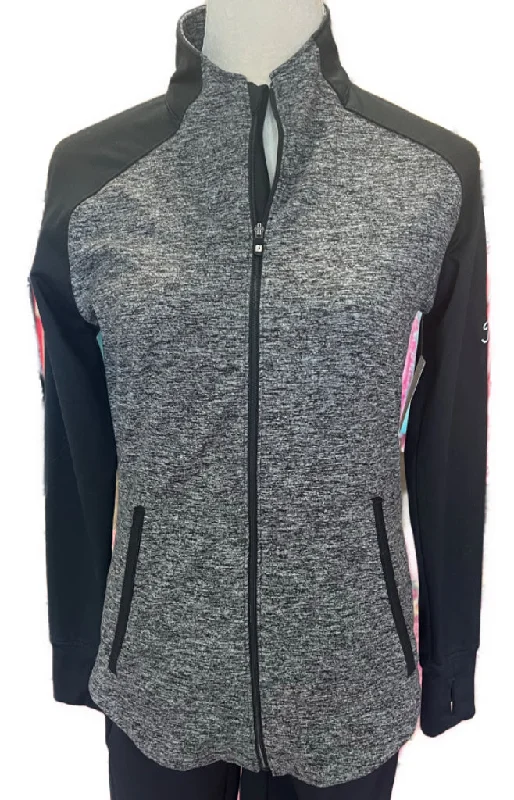 FootJoy Dark Grey Heathered Full-Zip Jacket Size S MSP$120 Cardigan Sweater Pullover