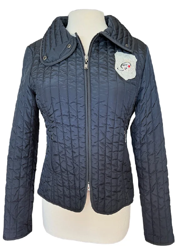 G+ by Golfino Navy Quilted Puffer Full Zip Jacket Size S. MSP$230 One-Shoulder Jacket Off-the-Shoulder Jacket Asymmetrical Jacket