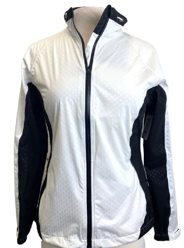 New Abacus White/Black Waterproof Jacket Size S  MSP$120 Insulated Jacket Fitted Jacket Loose Jacket