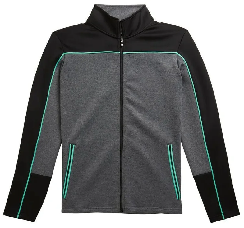 New Footjoy Jersey Midlayer Jacket in Black, Gray & Mint Green Size S Tiered Jacket Buttoned Jacket Zippered Jacket