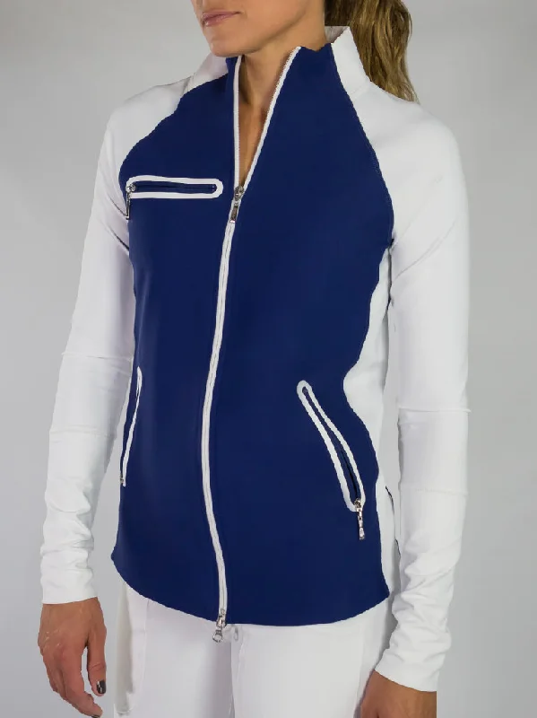 New Jofit Stellar Full-Zip Jacket  In Blue & White Striped Jacket Polka Dot Jacket Floral Jacket