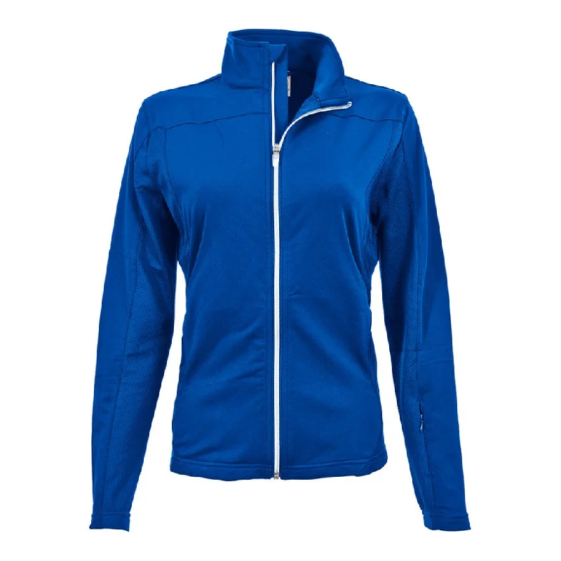 New Levelwear Aurora Full-Zip Jacket in Royal Blue Knit Fabric Woven Fabric Fleece Fabric