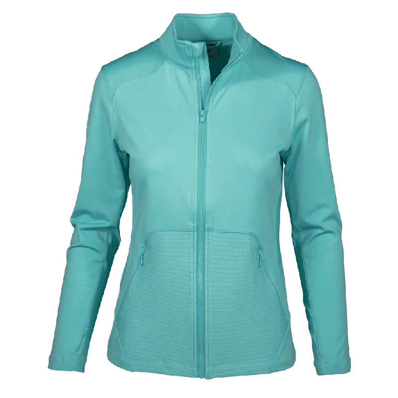 New Levelwear Dawn Full-Zip Golf Jacket - Aqua MSP$75 Faux Fur Jacket Real Fur Jacket Shearling Jacket