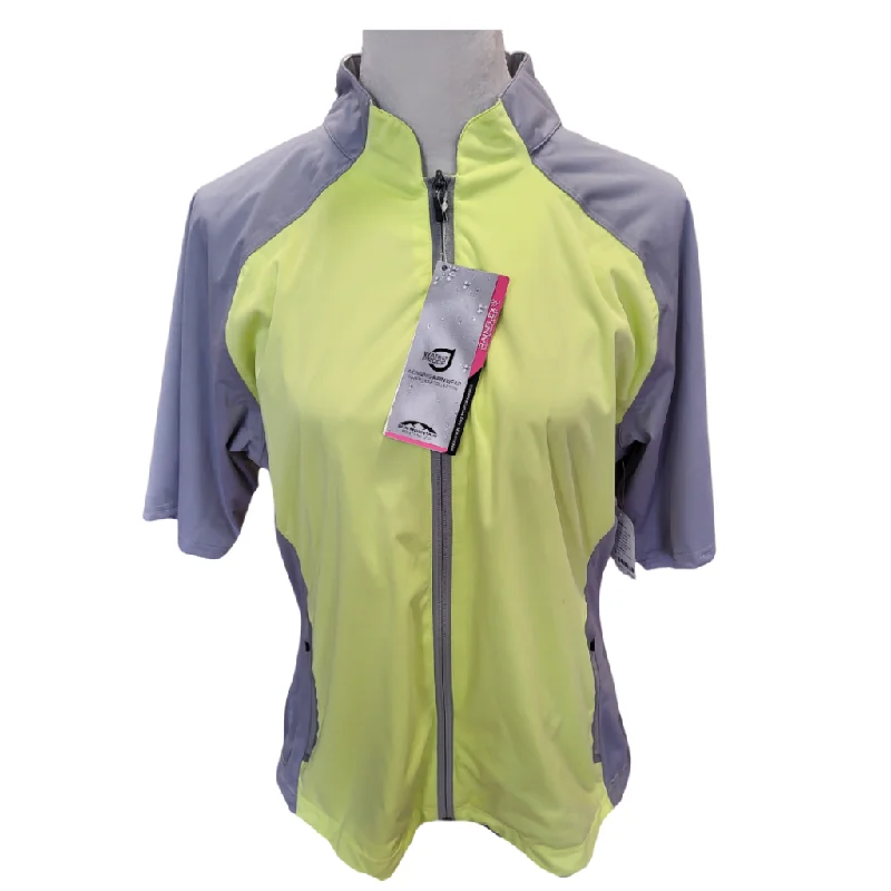 New Sun Mountain Women's Rainflex Short Sleeve Rain Jacket Limeade/Gray Size L MSP$150 Fleece Fabric Down Fabric Feather Fabric