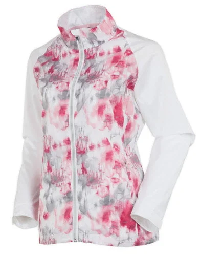 New Sunice Pink & White Floral Windwear Jacket Size XL Denim Jacket Leather Jacket Suede Jacket