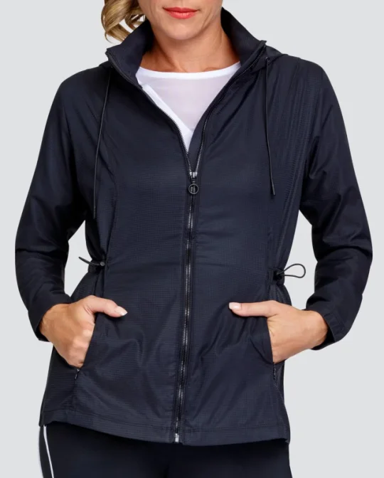 New Tail Activewear Black Nola Golf Jacket MSP$96 Fleece Jacket Down Jacket Feather Jacket