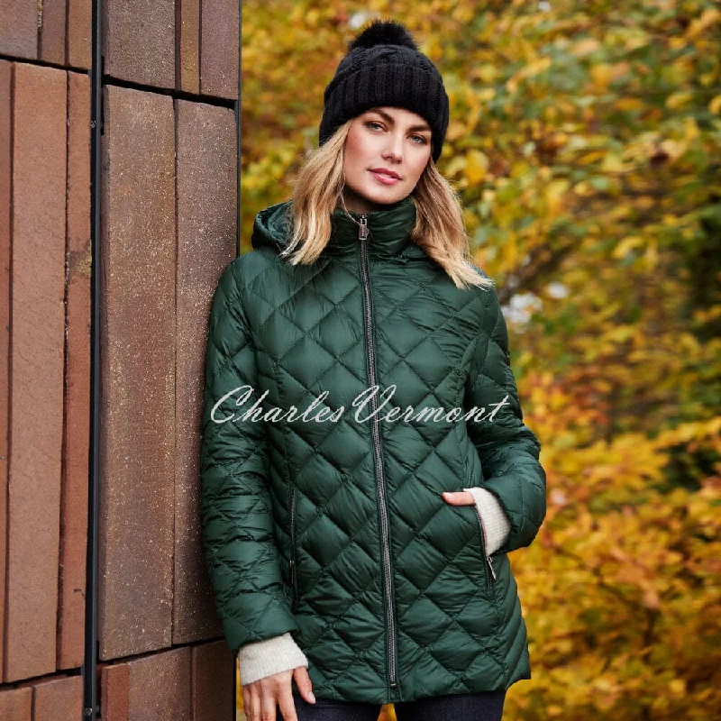 Normann Quilted Jacket - Style 8423-400-79 (Dark Green) Notch Collar Jacket Peter Pan Collar Jacket Cowl Neck Jacket