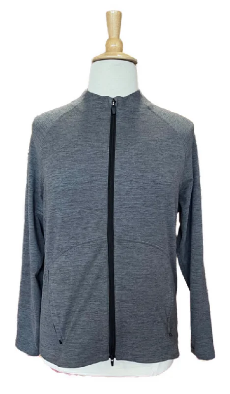 Puma Dark Gray Heather Cloudspun Full-Zip Golf Jacket Size XL. MSP$85 Cotton Fabric Linen Fabric Terry Fabric